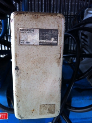 80 ลิตร MADE In JAPAN ขายปั้มลมเมจิ 2 แรง 2 หัว ไฟบ้าน220 Volt มอเตอร์มิตซู ใช้งานปกติ แมกเนติกมิตซู