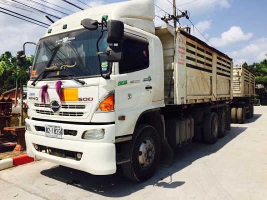 ขายรถบรรทุกพ่วง 22 ล้อ HINO เครื่อง 344 แรง ปี 55 กระบะดัมพฺสามมิตร ลูก 3 เพลา ทะเบียนพร้อม