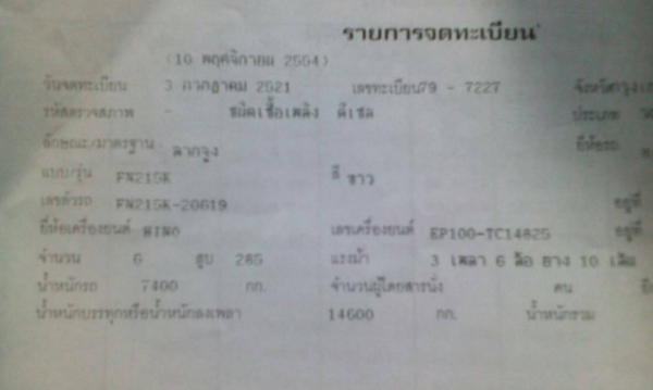 ขายหัวลากมิตซูบิชิ FN215K  285 แรง 1 เพลา เครื่องดีเซลฮีโน่ EP100