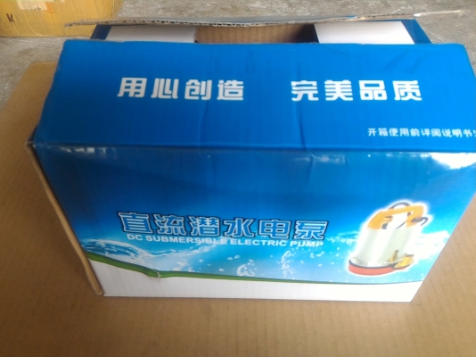 ปั๊มน้าสแตนเลสจุ่มแช่ ไดโว่ แบบใช้ไฟกระแสตรง DC 12 V. ขนาด 220 W. ขนาดท่อส่ง 1 นิ้ว