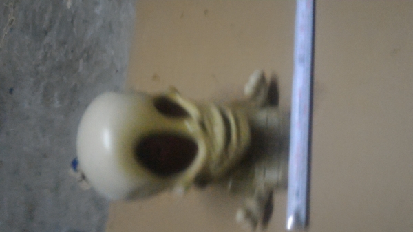 ของเล่นแบบกระโหลกผี่ขยับได้ มีแสงสีแดงที่ดวงตาฉายออกมาให้ใช้ปืนที่ให้มายิงจะมีเสียงต่างๆ