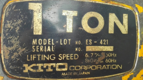 *** Sold *** รอกโซ่ไฟฟ้า KITO 1 ton ไฟ 380V โซ่ยาว 12 m. สภาพสวยไม่ทำสีข้างในใหม่กริ้บดึงนุ่มมาเทสก่อนได้!!