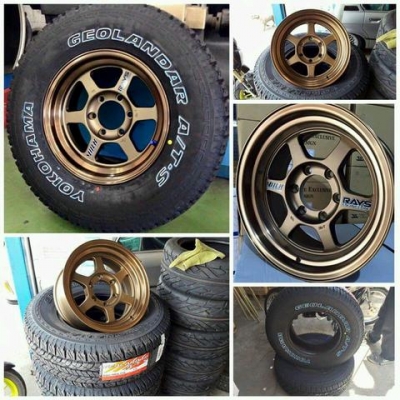 ขายล้อใหม่16 TE37x กว้าง8" ออฟ0 6รู139 พร้อมยางใหม่ ปี16 Yokohama AT-S 265-70-16 เพียง 25,999฿ ของแถมเยอะ