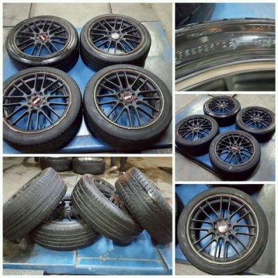 ขายล้อมือสอง17" Advanti 7" 4รู100-114 พร้อมยางปี14 ราคา 6,900฿