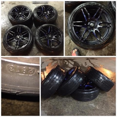 ขายล้อมือสอง17" Wedsport 7" 4รู100-114 พร้อมยาง ราคา 5,100 บาท