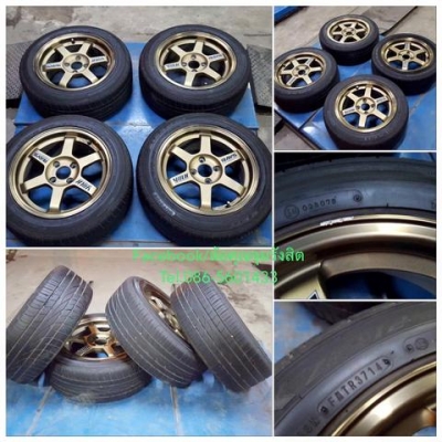 ขายล้อมือสอง15 TE37 7" 4รู100 ยางปี14 ราคา 9,900 บาท