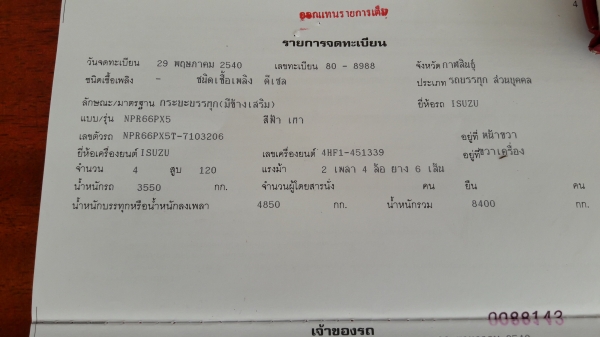 NPR  120 แรง  ปี 40 ยาว 5 เมตร  (รถห้างแท้.สียังไม่เคยทำ .เจ้าของขับเอง) ...  ราคา  450,000 บาท