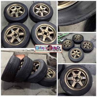 ขายล้อมือสอง15" TE37 7" 4รู100 พร้อมยางปี13 ราคา 7,300 บาท