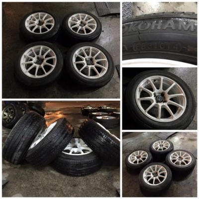 ขายล้อมือสอง15 Advan RS 7" 4รู100 พร้อมยางปี14 ราคา 7,500 บาท