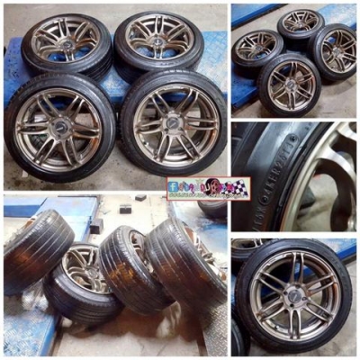 ขายล้อมือสอง15" MR 2 กว้าง8 4รู100 พร้อมยางปี13 ราคา 7,900 บาท