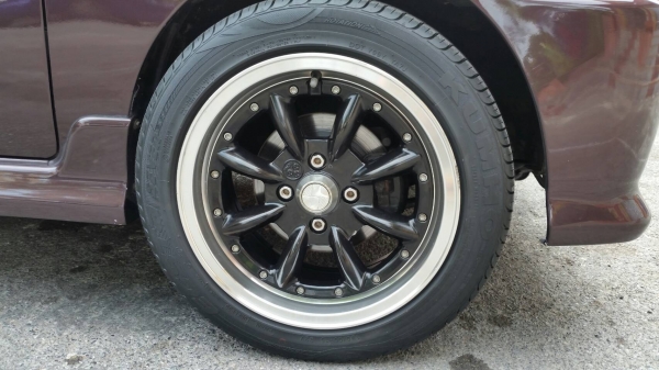 ล้อ15x7 ออฟ35 4รู100 สภาพสวย ยาง195/50/15 ปี12