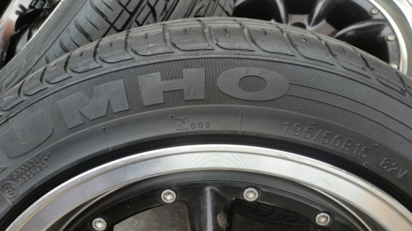 ล้อ15x7 ออฟ35 4รู100 สภาพสวย ยาง195/50/15 ปี12