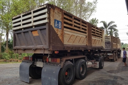 ขายรถพ่วง 22 ล้อ Hino เครื่อง 380 แรง ปี 54 กระบะดัมพ์สามมิตร ลูก 3 เพลาแท้ ทะเบียนพร้อม