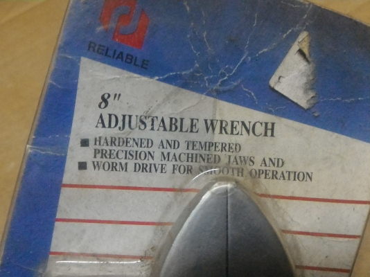ประแจเลื่อนขนาด 8 นิ้ว RELIABLE ของใหม่เก่าเก็บ เหล็กเนื้อดี ปากกว้างสุด 24 มม.