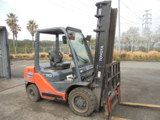 ขายรถโฟลคลิฟท์ ( เครื่องยนต์รุ่นใหม่ล่าสุด  ) TOYOTA 02-8FD30 ,เครื่องยนต์ดีเซล รุ่นใหม่ล่าสุดดีเซล 1DZIII ,เสายกสูง 4 เมตร ,งาปรับคว่ำ-หงาย , รถนำเข้าจากญี่ปุ่น 100\%