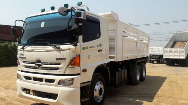 ขาย HINO 344 พ่วงแม่ลูกดั๊ม  กระบะเหล็กสามมิตร รถปี 57 รถวิ่งแสนกว่าโล