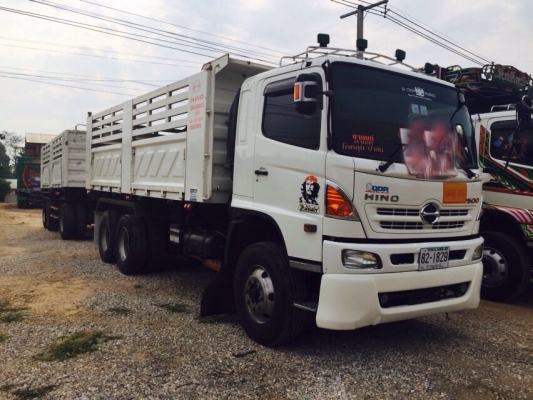 ขายรถบรรทุกพ่วง 22 ล้อ HINO เครื่อง 344 แรง ปี 55 กระบะดัมพฺสามมิตร ลูก 3 เพลา ทะเบียนพร้อม