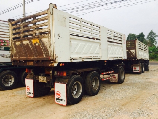 ขายรถบรรทุกพ่วง 22 ล้อ HINO เครื่อง 344 แรง ปี 55 กระบะดัมพฺสามมิตร ลูก 3 เพลา ทะเบียนพร้อม