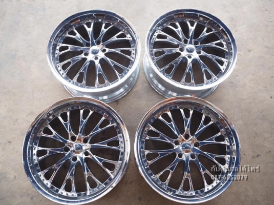 แม็กมือสอง สีโครเมี่ยม ขอบ20 5/114 กว้าง8.5 ออฟ40 พร้อมยางใหม่ ปี13  225/35R20
