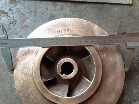 ขายปั้มน้ำหอยโข่ง Ebara 80-65FSH เข้า 3นิ้ว ออก 2.5นิ้ว ใบพัดทองเหลืองเดิมๆ สภาพดี ขนาดใบพัดตามรูปครับ พร้อมใช้งาน