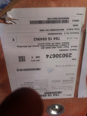 สายไฟใหม่ยังไม่แกะ มีทั้งหมด 12ม้วน ขนาด2x4 / ยาว 500ม. น้ำหนัก 135 กก.+- ขนาดเท่ากันทั้ง12 ม้วน สายไฟใหม่ยังไม่แกะ มีทั้งหมด 12ม้วน ขนาด2x4 / ยาว 500ม. น้ำหนัก 135 กก.+- ขนาดเท่ากันทั้ง12 ม้วน