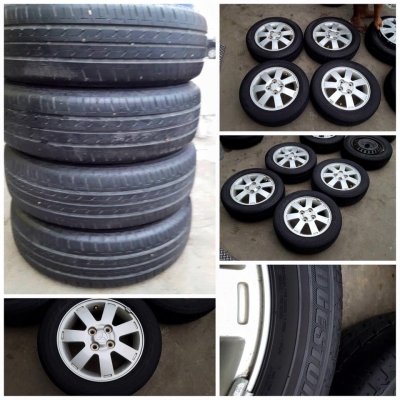 ขายล้อแม็กซ์14" Misu Mirage 4รู100 +ยางปี12 ราคา 3,600