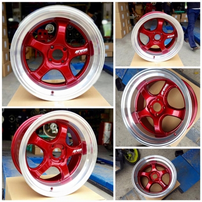 ขายล้อใหม่17 Work S1 หน้า8"-หลัง9" ออฟ32-35 สีแดงแก้วขอบเงา งานKK 4รู100 ล้อเปล่าราคาเบาๆ 16,000
