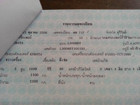 คูโบต้า L3008 4 WD ใบมีดตราช้าง