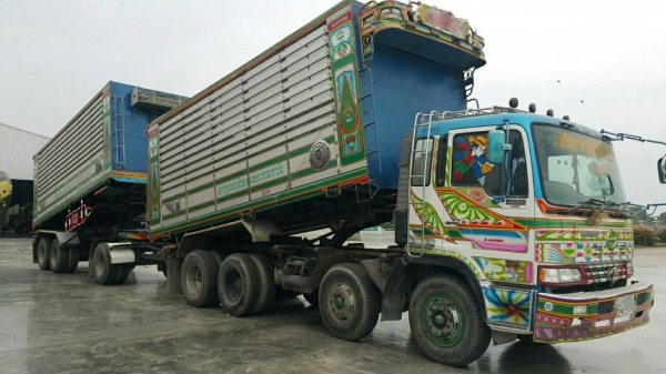 ขายรถพ่วง 24 ล้อ แม่-ลูก กระบะเนียมคอกเกษตรดั้ม อู่.รวมชัย HINO FM3M วางเครื่อง.P11C-320 แรง เกียร์อีตั้น ราคา.1650000 สนใจรีบจองด่วน