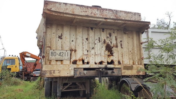 ขาย หางเทนเลอร์ดั้ม 3 เพลา ยาว 7.50 เมตร อู่ PANUS คัสซีสวย ช่วงล่างดี ยางเต็ม ทะเบียนพร้อมโอน