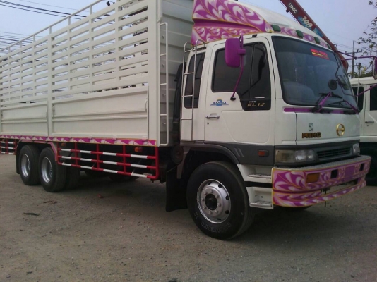 ขายรถล่องเพลาเดียว HINO FL1J เครื่อง JO8C-210 แรง ปี 42 กระบะต่อใหม่ไม่ดัมพ์ ยาง 80\% แอร์ ทะเบียนพร้อม