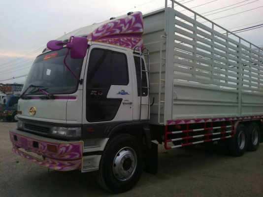 ขายรถล่องเพลาเดียว HINO FL1J เครื่อง JO8C-210 แรง ปี 42 กระบะต่อใหม่ไม่ดัมพ์ ยาง 80\% แอร์ ทะเบียนพร้อม
