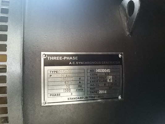 ขายเครื่องปั่นไฟ30kva พร้อมใช้งานพร้อมตู้เก็บเสียง