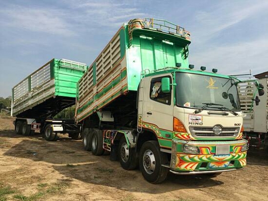ขายรถบรรทุก 24 ล้อ พ่วงแม่ลูก-ดั๊มพ์ ยี่ห้อ HINO MEGA FM1A ซีรี่ 500/344 แรงม้า ปี 2553 ( การันตีรถสวยจริงๆ เจ้าของขายเอง )