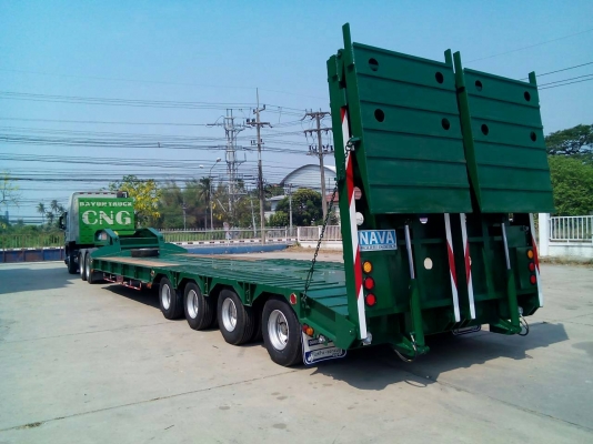 รับผลิตหางเทรลเลอร์บรรทุกเครื่องจักรขนาดพิเศษ4เพลายาว15.50เมตร