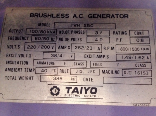 เครื่องปั่นไฟ Airman SDG100S (100kva) เครื่องนำเข้า 100\%