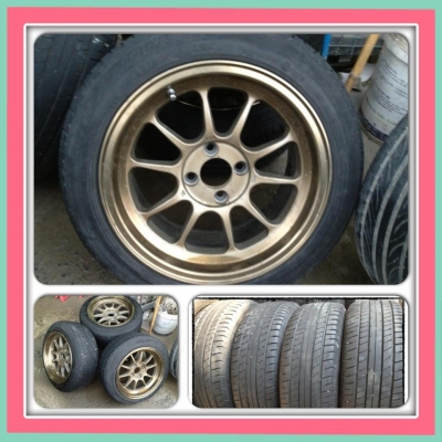 ขายแม็กมือ2 RAY RF 1 ขอบ15 4 รู100 กว้าง 8 ( K-Speed) + ยางปี10ราคา 12500บาท