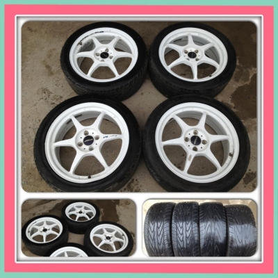 ขายแม็กมือ2 Buddy club P1 ขอบ17 4รู100+ ยาง ราคา8,300 บาทถูก