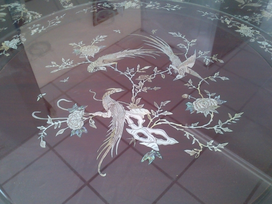 ขายโต๊ะอาหาร 8 ที่ไม้ฝังมุกไฟ สวยมากๆ