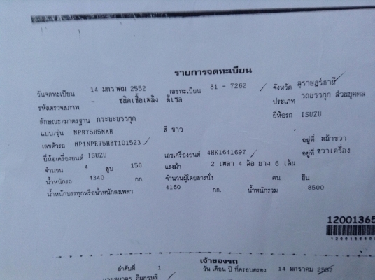 6 ล้อดั้ม ISUZU NPR 150 แรง ปี 52 เดิมเดิมจากห้าง