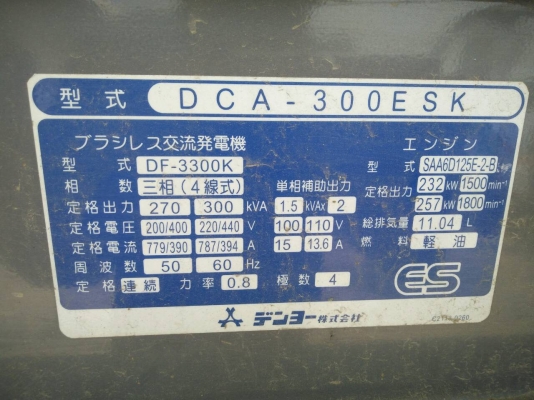 ขาย !!! เครื่องปั่นไฟ DCA-300ESK (300kVA)