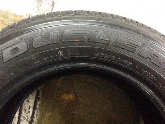 ยางป้ายแดงบริจสโตน 265-60-18 ปี 16 ยางป้ายแดงบริจสโตน 265-60-18 ปี 16