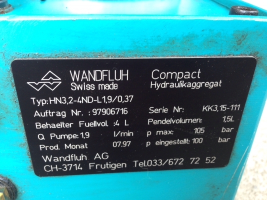 ขายปั้มน้ำมันไฮโดรลิค 0.5HP. 380V ขนาดเล็ก Wandfluh made in Switzerland พร้อมวาล์วคอนโทรล 24Vdc 1ชุด พร้อมใช้งาน