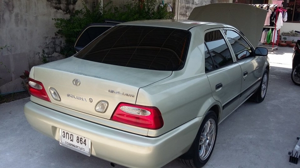 TOYOTA SOLUNA1.5E Auto ยี่ห้อ  Toyota รุ่น  SOLUNA ปี2000  รถบ้านแท้ๆเลยครับไม่ใช่พ่อค้า เครื่องดี แน่นๆ วิ่งมา 30000 กว่าโล เครื่องเสียงใช้งานได้ปกติ กระจกไฟฟ้า  ล้อ w work ขอบ 15  ยาง 195/55/15 ปี 2014 ใหม่เลยครับ ระบบน้ำมันใช้พร้อมกับแก๊ส ติดแก๊ส LPG เ