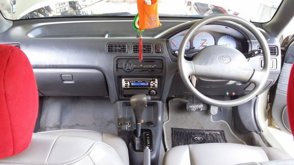 TOYOTA SOLUNA1.5E Auto ยี่ห้อ  Toyota รุ่น  SOLUNA ปี2000  รถบ้านแท้ๆเลยครับไม่ใช่พ่อค้า เครื่องดี แน่นๆ วิ่งมา 30000 กว่าโล เครื่องเสียงใช้งานได้ปกติ กระจกไฟฟ้า  ล้อ w work ขอบ 15  ยาง 195/55/15 ปี 2014 ใหม่เลยครับ ระบบน้ำมันใช้พร้อมกับแก๊ส ติดแก๊ส LPG เ