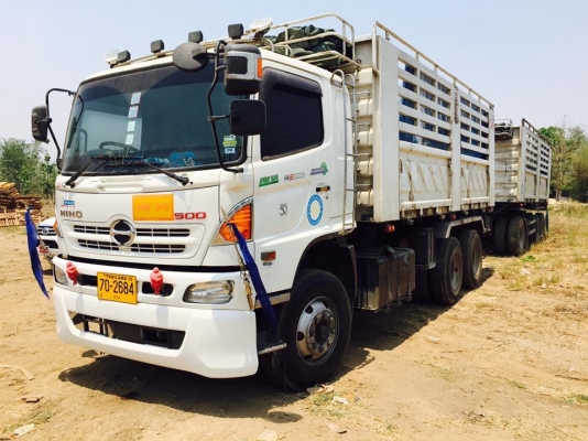 ขายรถพ่วง 22 ล้อ Hino เครื่อง 344 แรง ปี 56 กระบะดัมพ์สามมิตร ท่อไอเสียตัว S ไมล์แสนกว่า ทะเบียนพร้อม