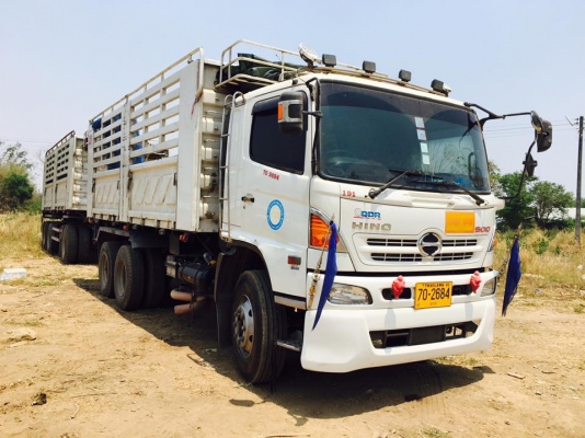 ขายรถพ่วง 22 ล้อ Hino เครื่อง 344 แรง ปี 56 กระบะดัมพ์สามมิตร ท่อไอเสียตัว S ไมล์แสนกว่า ทะเบียนพร้อม