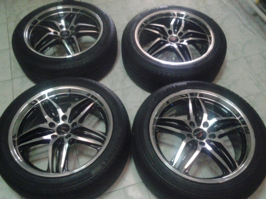 แม็กแท้ yachiyoda ขอบ18 5รู114 พร้อมยางใหม่ แม็กแท้ yachiyoda ขอบ18 5รู114 พร้อมยางใหม่