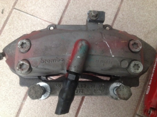 ปั้มเบ้นเเท้ BREMBO 4 POT เก่าญี่ปุ่นเเท้สีเดิมๆผ้าเบรคยังหนาอยู่สภาพดี