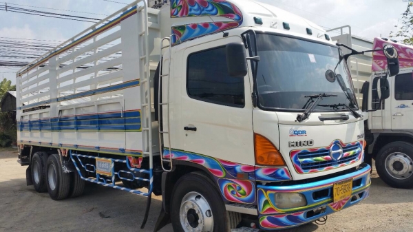 ขายรถล่องไม่ดัมพ์ Hino Mega S500 เครื่อง 220 แรง ปี 52 กะบะช่วงยาว 7.50 เมตร มีระบบลากพ่วง